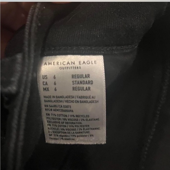 Black Ripped American Eagle Jeans Vintage Size 6 - Picture 8 of 8